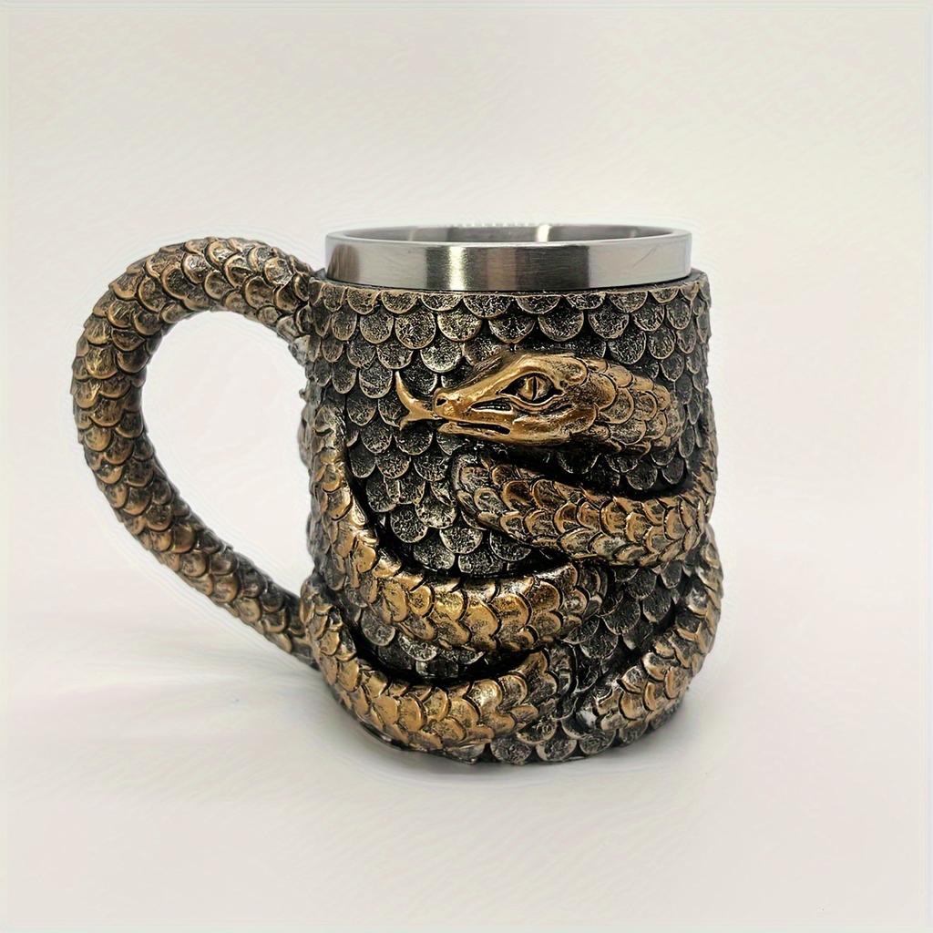 Cobra Cup Stainless Steel Resin Double Layer Mug Office Household Cup Personalized Drinking Utensils
