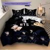 BTS Mitglieder mit Flügeln Bettwäsche-Set Bettbezug Geschenk für Schlafzimmer, Enthält 1 Bezug und 2 Kissenbezüge, Ohne FüllungB289