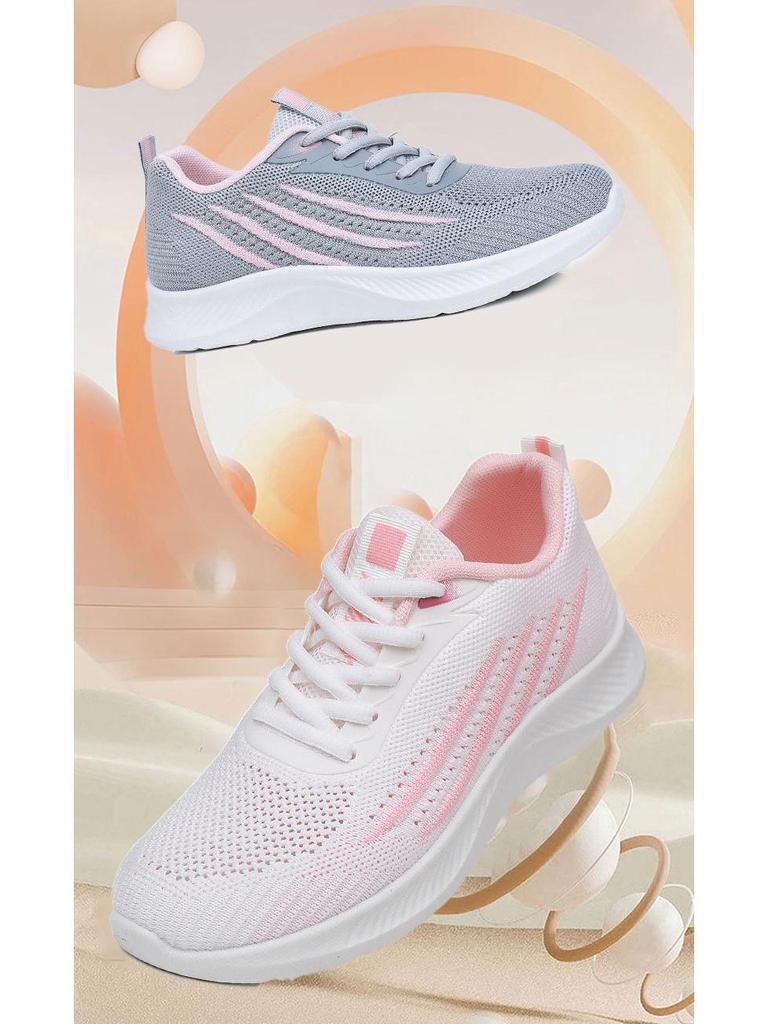 Summer 2025 Women's Fly-Knit Breathable Casual Sports Shoes - Soft Sole & Non-Slip
