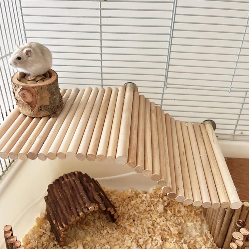 Gerbil Redeli puidust silla võrkkiik, mis sobib päkapikule Tšintšiljadele Puidust kiik hamstritele Hiir X3UC