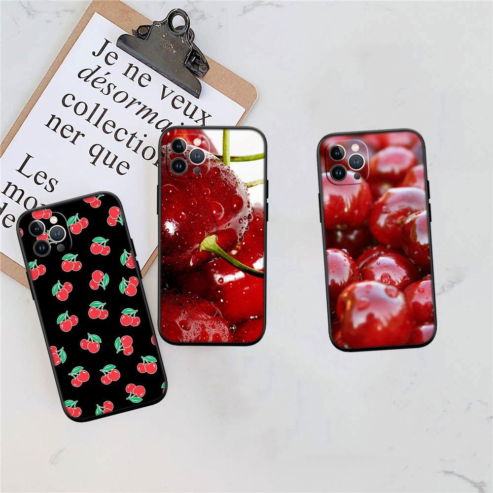 LO24 Cherry fruit Soft Shell Phone Case for Samsung Galaxy S20 S21 S22 Ultra FE + Plus A21S A22 A24 A25 A26 A30 A30S A31