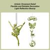 Snowflake Decorations 3D Lightweight Festive Green Glitter Detail Pendant Cute Christmas Ornaments for Indoor Home Living Room