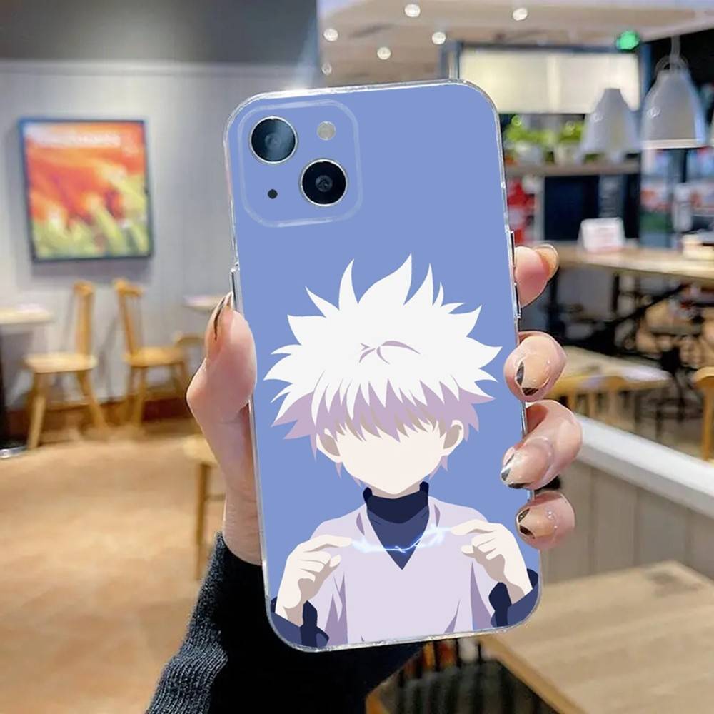 Killua Zoldyck H-Hunter Phone Case For iPhone 16,15,14,13,12,11 Pro,Max,Plus,X,XS,XR,SE,Mini Transparent Silicone Soft