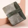 New women's wallet, high-end student denim leather short wallet, fashionable snap-button zipper, multi-card wallet