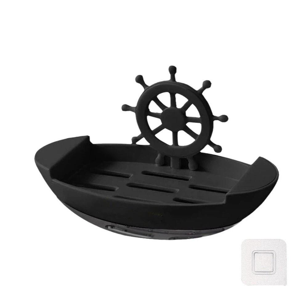 Drainage Soap Holder Plastic Cartoon Soap Dish Cute Boat-Shaped Soap Dish  Toilets