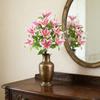 18 Heads Silk Lily Flowers for Interior Styling Living Room Dining Area Entryway and Studio Set Design Decoration
