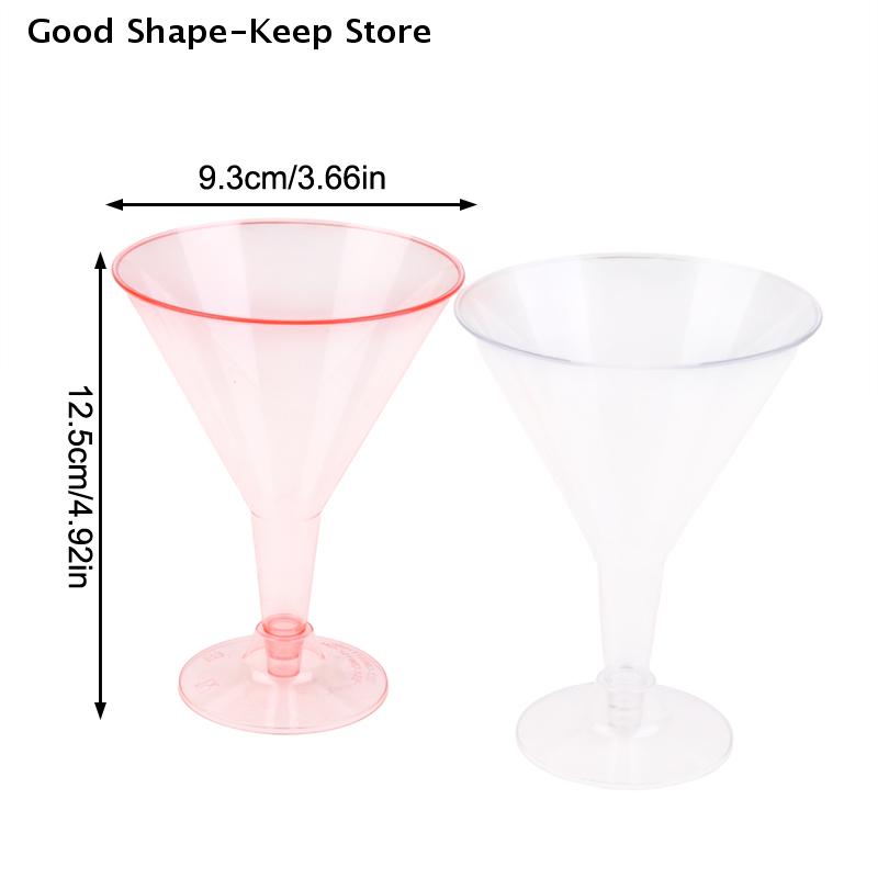 10Pcs Plastic Martini Cups Mini Cups For Transparent Cocktail Dessert Unbreakable Wedding Party Bowl Wine Ice Cream