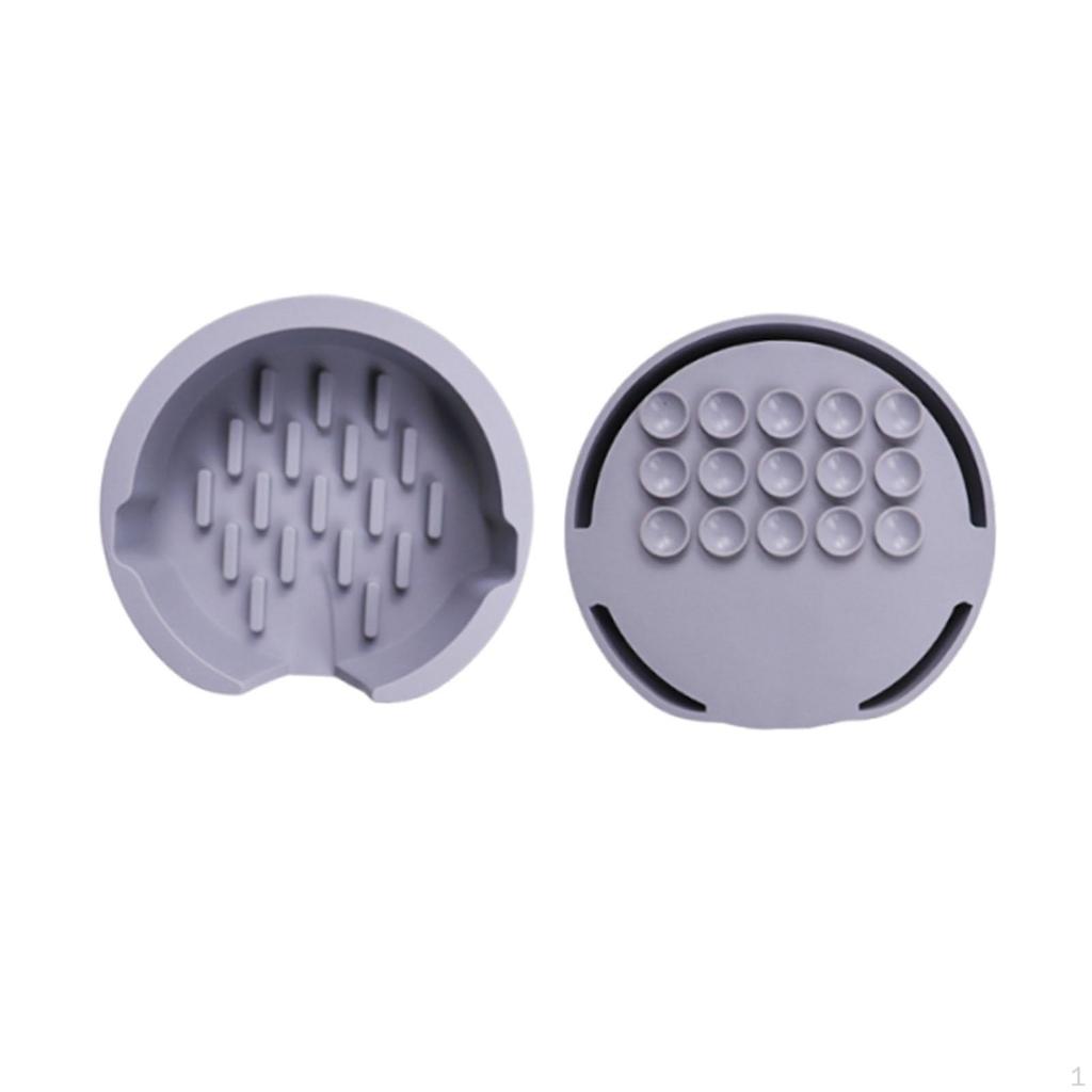 Kitchen Sink Sponge Holder Scrubber Tray Silicone with Drain Spout Automatic Water Organizer