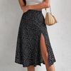 Women Summer Skirt Slit A-line Floral Print High Waist Loose Dress-up Breathable Elegant Lady Midi Skirt Female Clothes