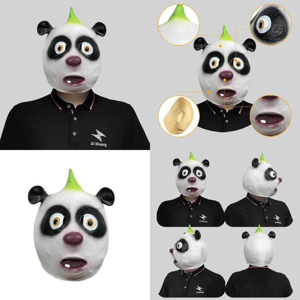 Hilarious Panda And Animal Latex Headpiece For Creative Costume And Diy Parties