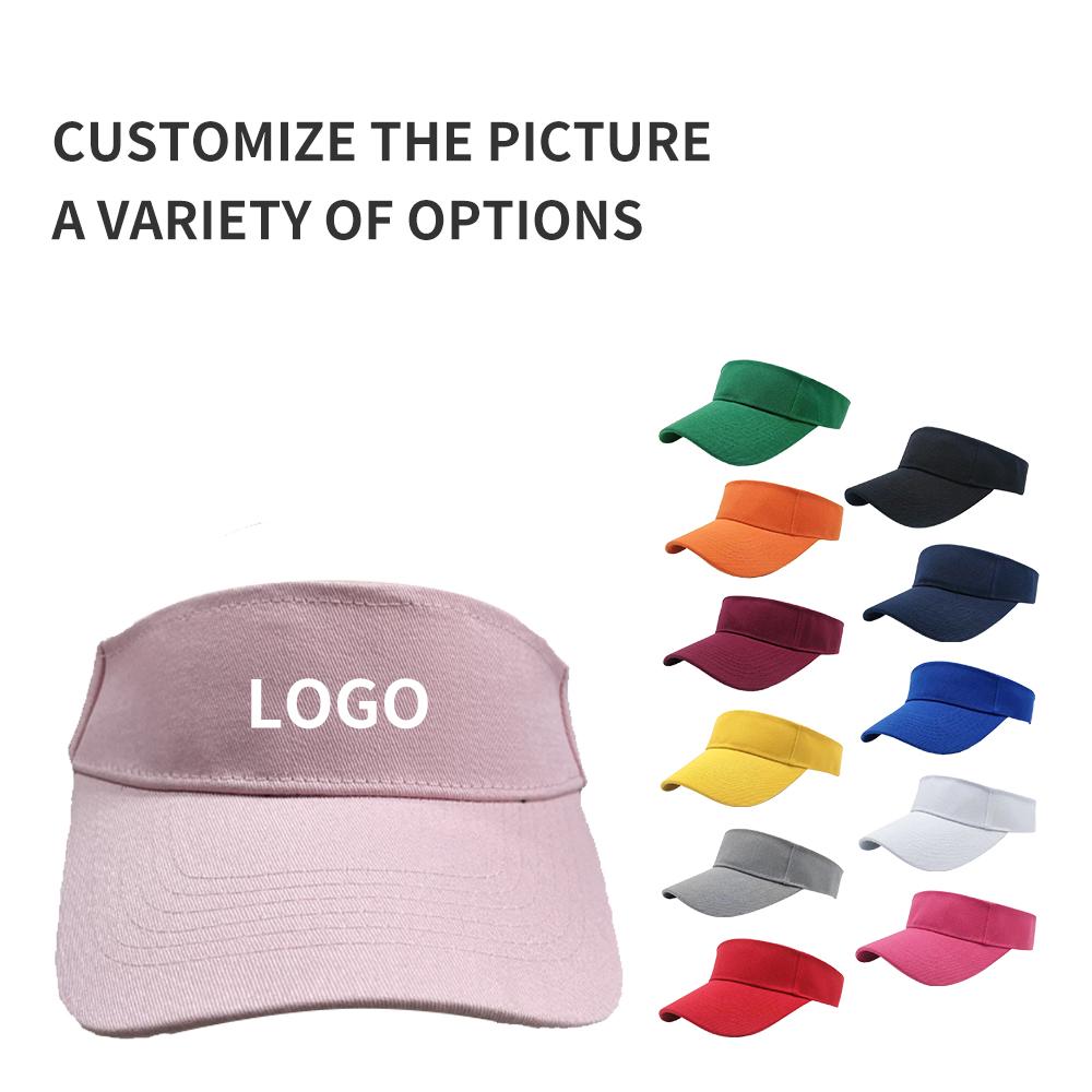 AI-MICH Promotional Multicolor Sun Logo Visor Hat White Plastic Golf Caps Sports Adjustable Visor Hat