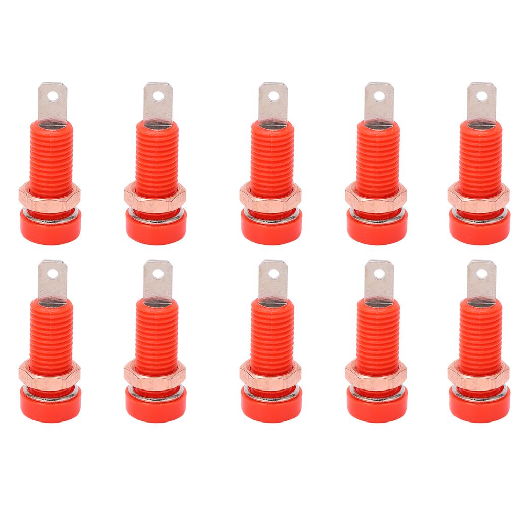 10pcs 4mm Banana Jack Socket Mount Binding Post Connector Adapter Panel for Electronic InstrumentRed