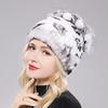 Winter Warm Fur Beanies Hat Women Natural  Hat Good Elastic Knitted Fur Caps