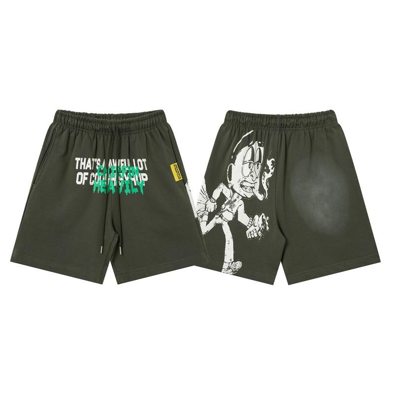Herren Freizeitshorts mit auffälligem Buchstabenaufdruck Lockerer Schnitt Atmungsaktive Baumwolle Kurze Hosen Jugend