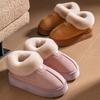 Cotton Slippers Women's Winter Simple Can Wear Bags and Snow Boots Piled Thickened Warm Fluffy Slippers Couple Cotton Shoes