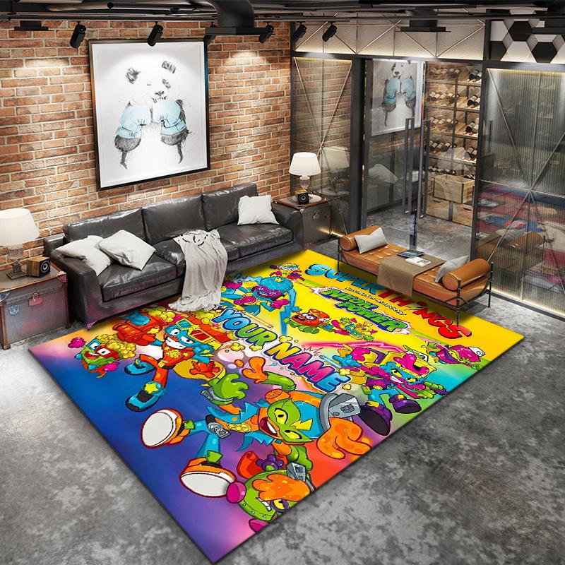 Superthings Battle Custom Name Carpet Rug For Living Room Bedroom Home Sofa Decoration Kids Play Nonslip Floor Mat