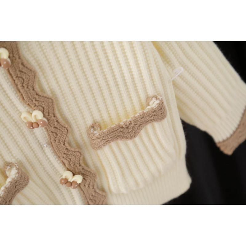 Girls Sweater Knitted Jacket Autumn New Little Girl Pants Two-piece Set Girls Cardigan Knitted Suit