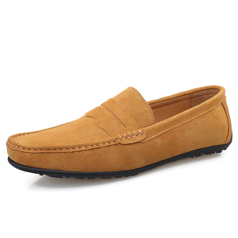 Men's Suede Slip-On Driving Shoes – Large Size, Casual British Style for Spring & Autumn