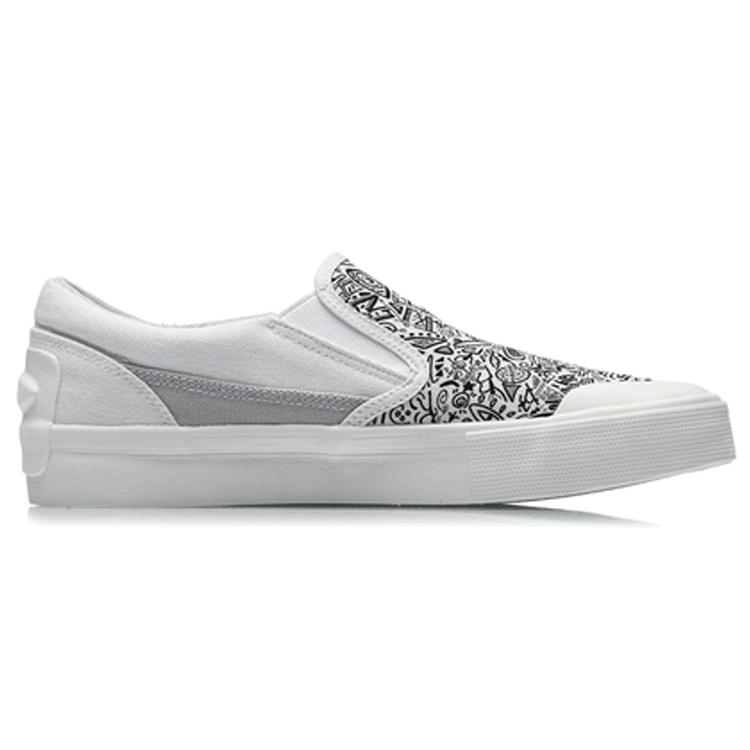 New LiNing SLIP ON Low Top Skateboard Shoes Women's White