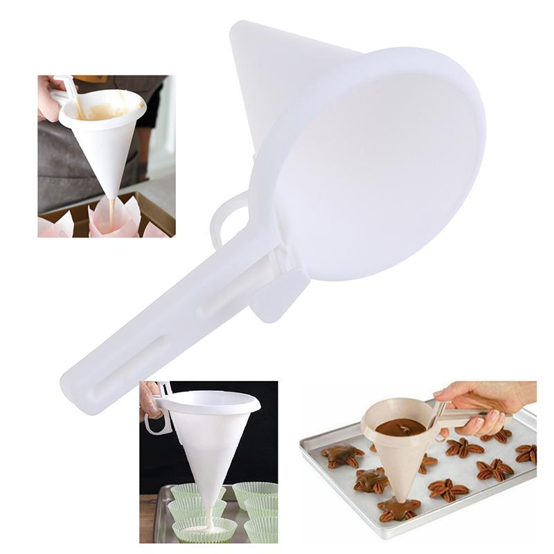 1Pc Chocolate Candy Icing Funnel Mold Pancake Cream Batter Dispenser Cake Tool
