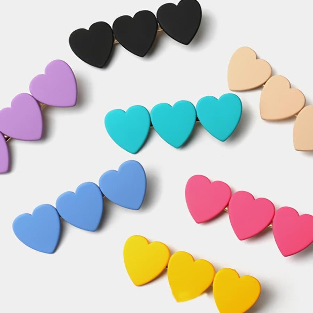 

Women s Three Heart Matte Color Hairpin Hairpin Purple