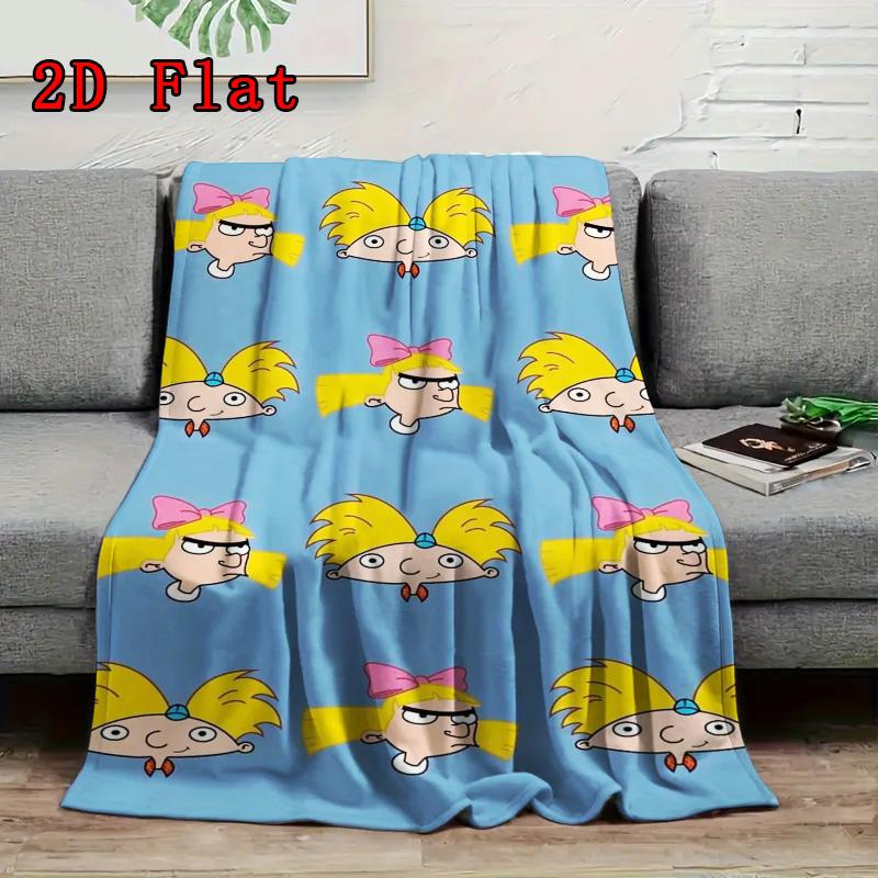 Hey Arnold 2D Flat Pattern Flannel Blanket High Quality All Seasons Warmth and Comfort Perfect for Christmas Gifts.MMT0918505