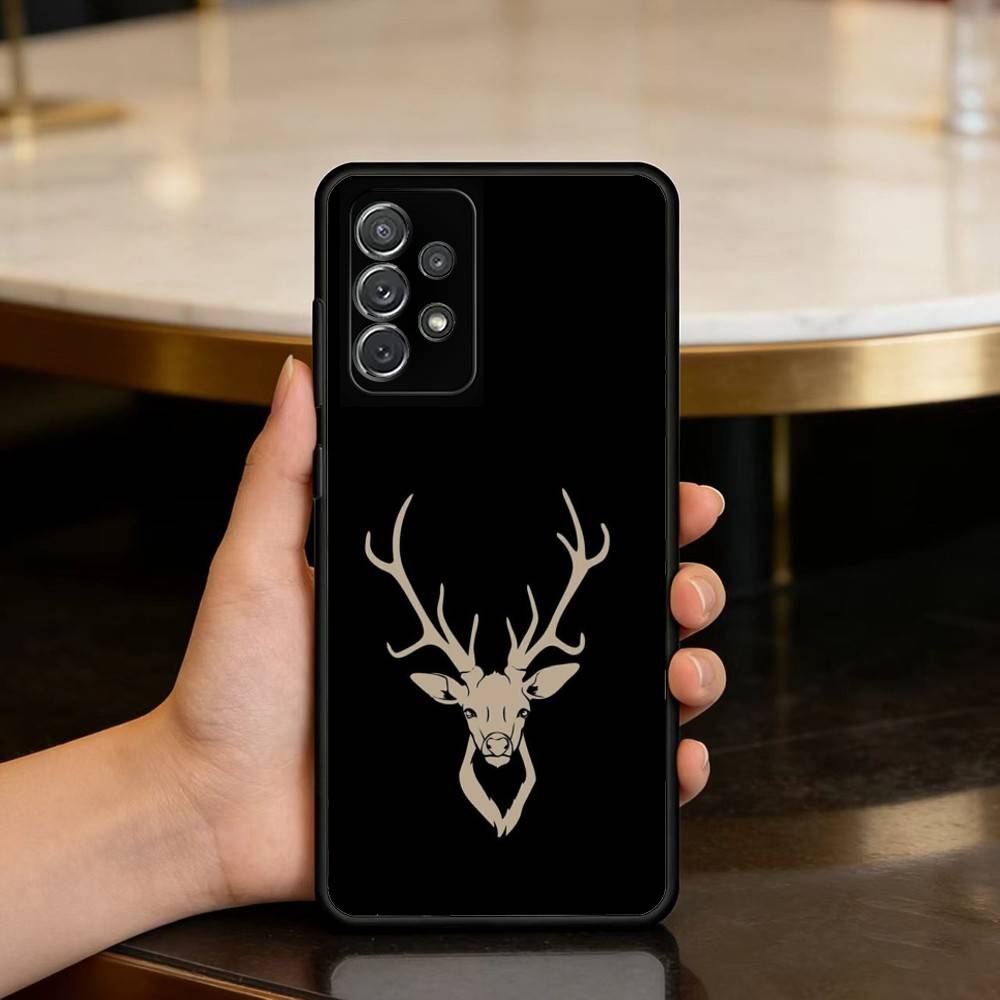 D-Deer-ER Phone Case For Samsung Galaxy A73,A72,A71,A70,A53,A52,A51,Soft Silicone Black Cover