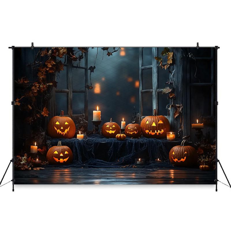 Mocsicka Halloween Backdrops For Photography Dark Night Jack-O-Lanterns Pumpkin Background Baby Shooting Props Decoration Studio