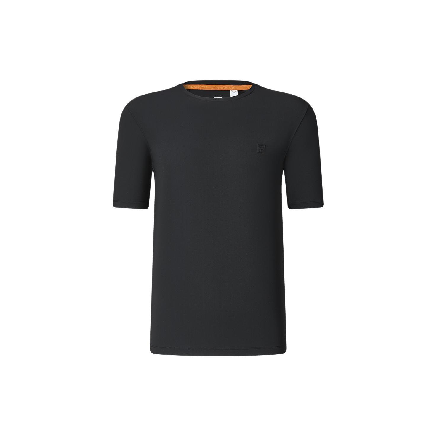 FILA T Shirts Men s Pitch Black Crew Neck Moderate Straight Fit A11M417101F-BK L