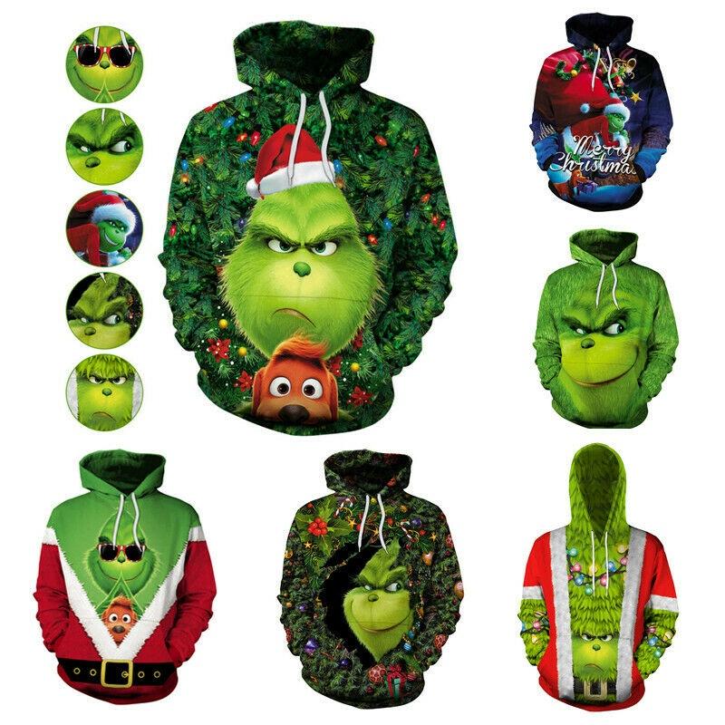 Men New The Hoodies 3d Printed Pullover Sweatshirt Christmas Cosplay Coat