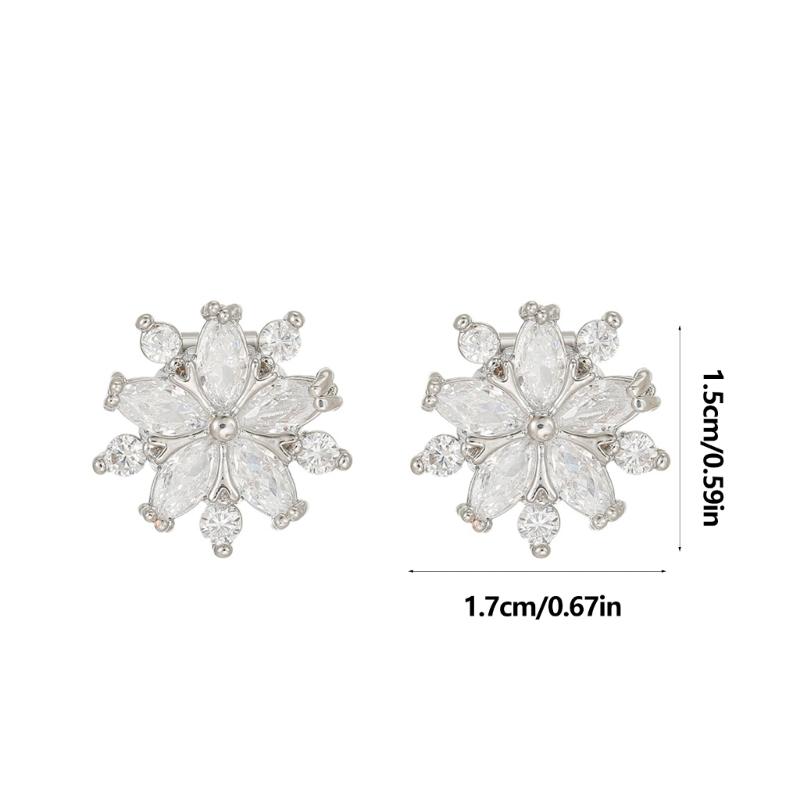 Flower Design Sparkling Zircons Headphone Buckles Clip On Ear Hook Accessory For FreeClip 1 2 Headphones Adornment