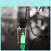 Spooky Ghost Bottle Pendant Necklace And Earring Set For Halloween Fashion Accessories