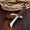 Garden Grafting Knife Budding Tool Double-Opening Folding Knife Stainless Steel Straight & Curved Blade Gardening Horticulture