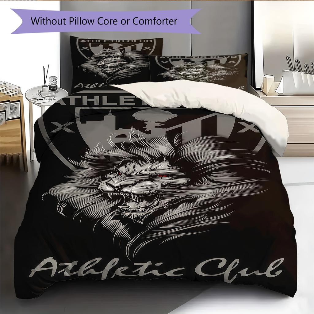 Bilbao logo Patrón Juego de Ropa de Cama Colcha Colcha Funda de Almohada Decoración del Hogar Regalo de Cumpleaños (1 * funda nórdica + 2 * fundas de almohada, sin núcleo)