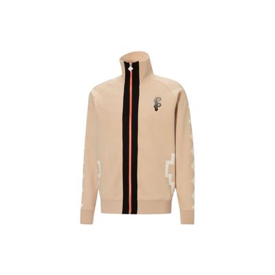 X Pronounce Co-Branded Contrast Logo Casual Sport Knit Jacket Men Jackets Khaki 532141-20