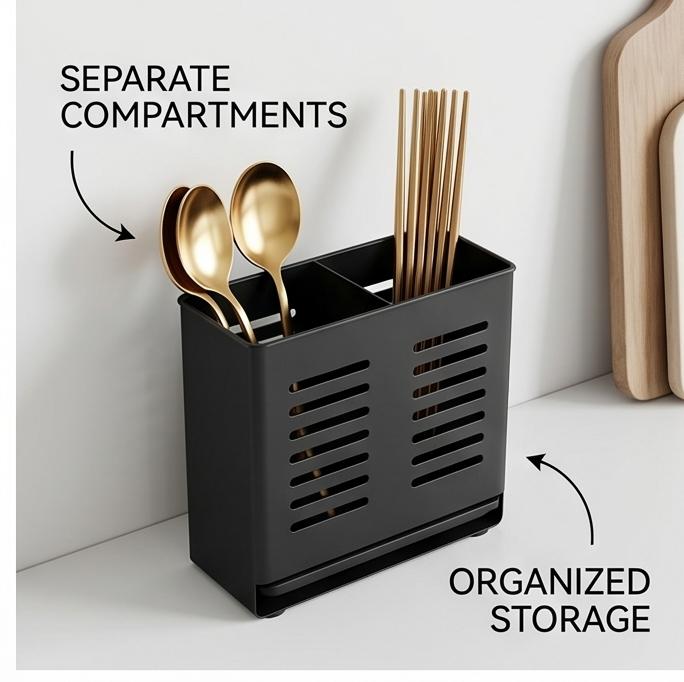 Soporte de Pared de Madera de Nogal Negro Premium Estante de Almacenamiento de Cocina sin Taladro Cuchillo Multifuncional Palillos Utensilio