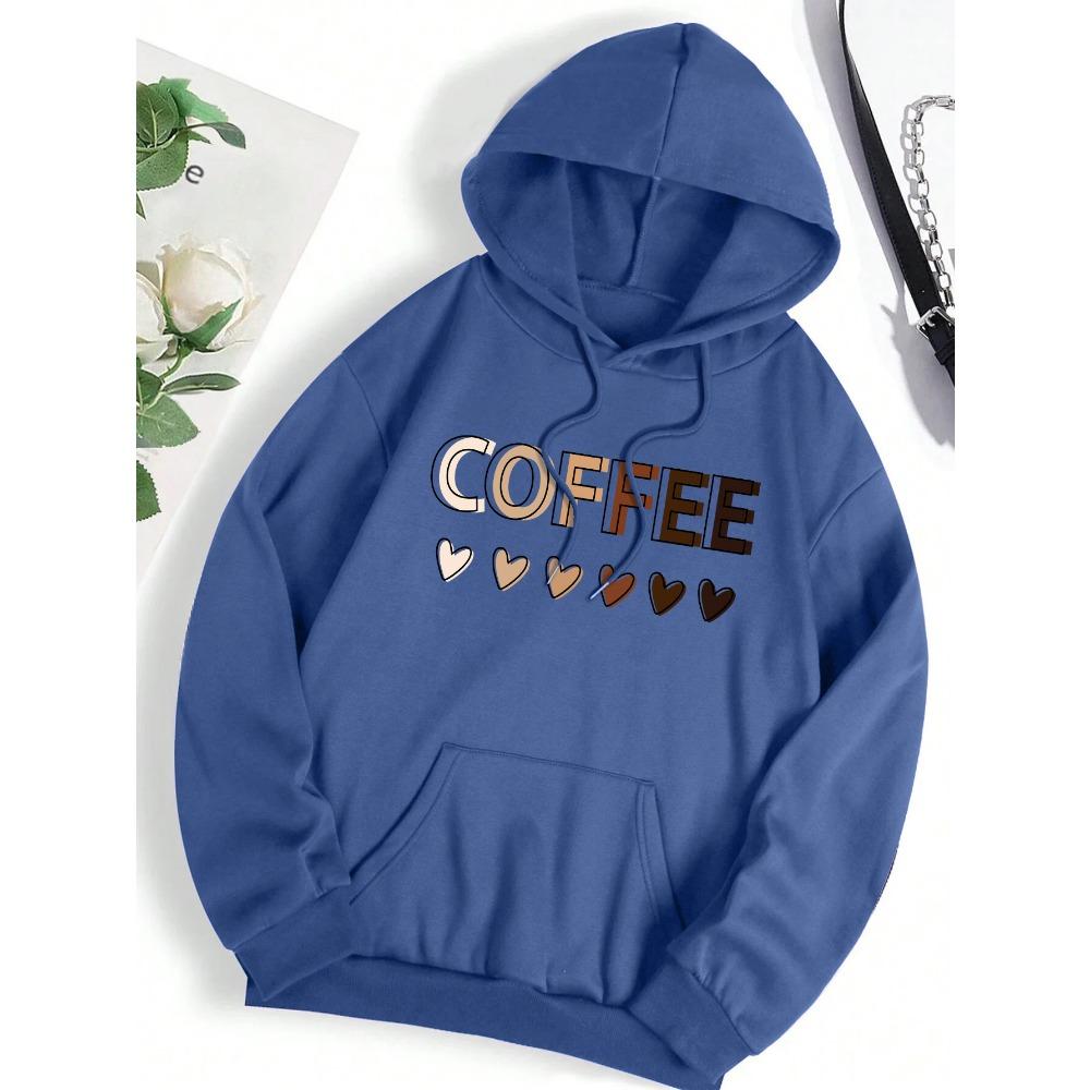 Love Coffee Funny Letter Graphic Printing Hoody Woman Fashion  Sweatshirt Casual S-6XL Hooded Autumn Oversized Clothing