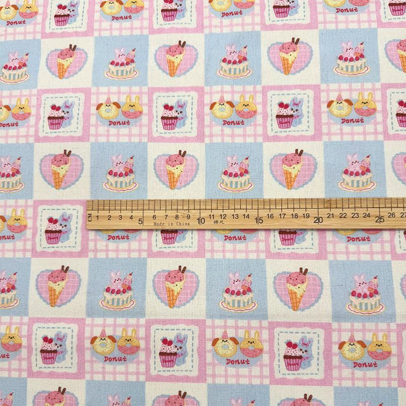 0.5m/1m/2m Encrypt Cotton Linen Patchwork Plaid Printed Fabric for Decorative Cloth Sofa Cover Handmade DIY Sewing Fabrics