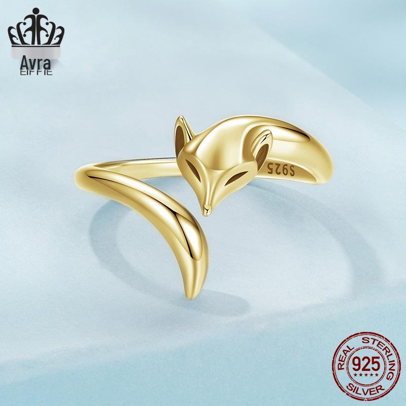 Everle Sly Fox Adjustable Sterling Silver Ring for Women