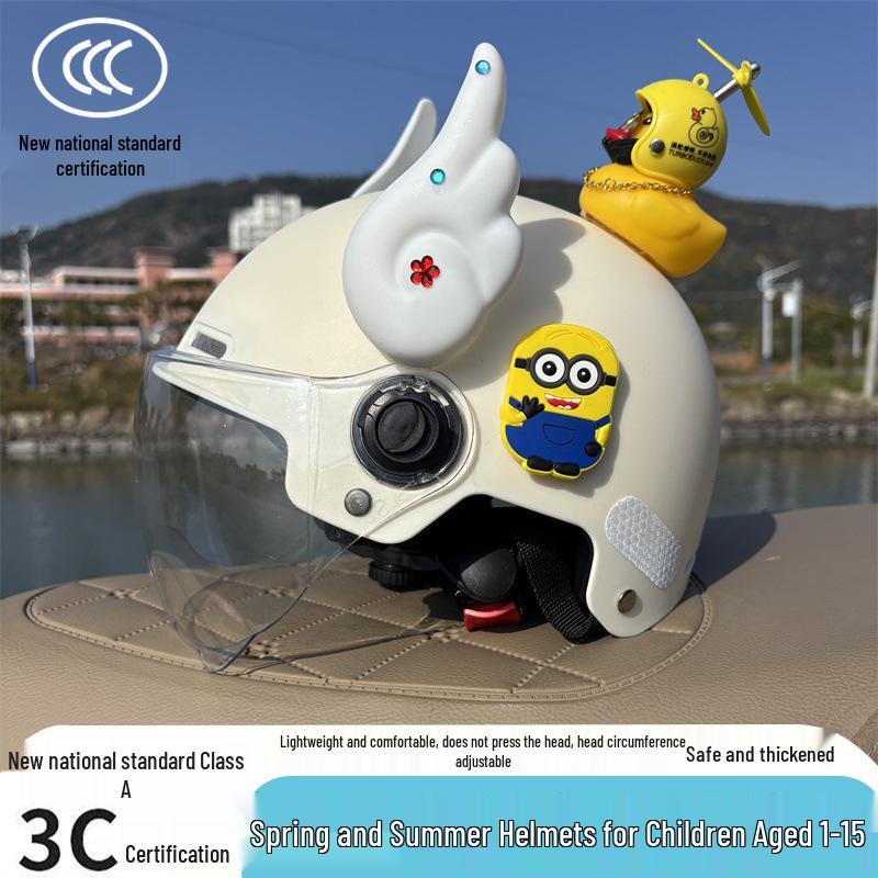 Unisex Cartoon Electric Scooter Safety Helmet for Kids (Ages 1-15) - 3C Certified, All-Season, Breathable, Sun Protection, Class A