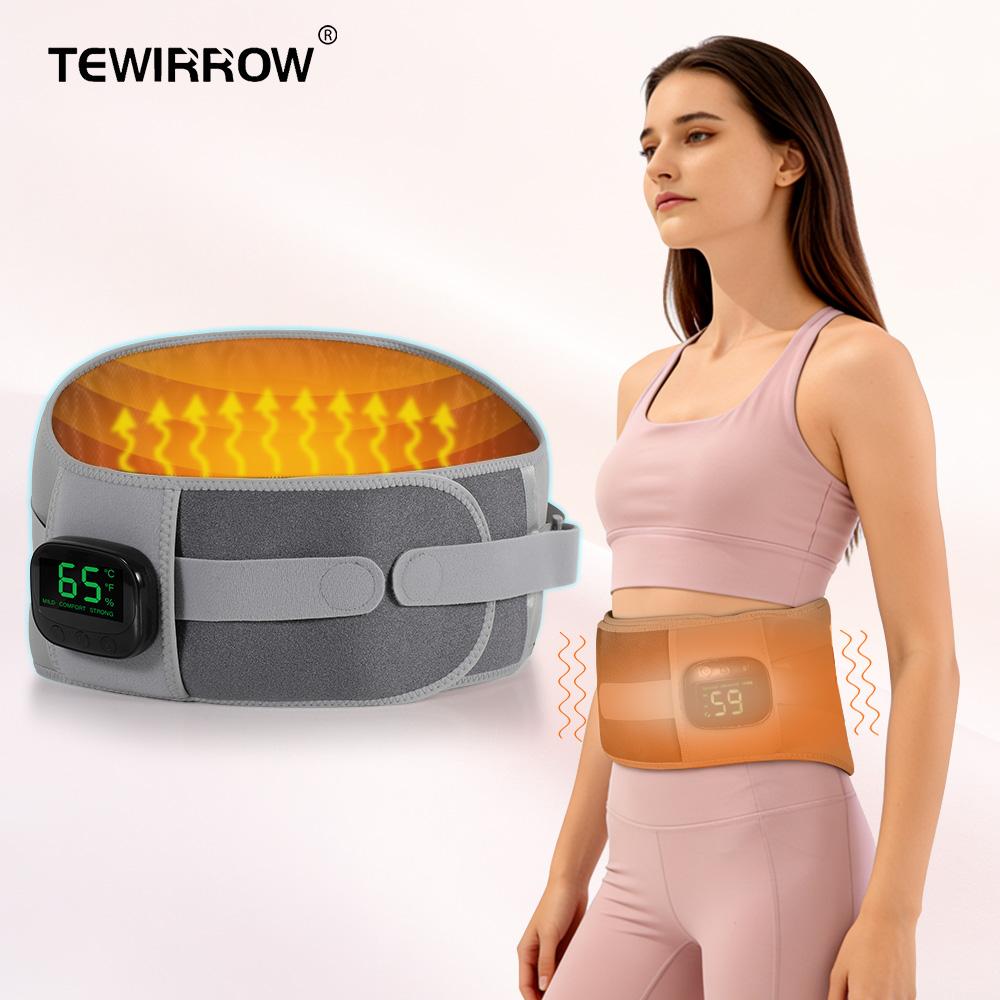 Smart Waist Massager with 4 Heat Levels & 3 Vibration Modes USB Rechargeable Heating Waist Belt Warm Uterus Back Pain Relief & Body Shaping