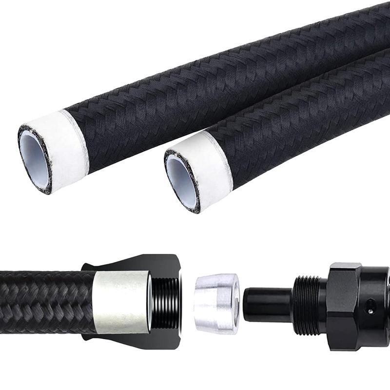 3AN 4AN 6AN 8AN 10AN Universal E85 Fuel Hose Oil Gas Cooler Line Pipe Tube ide PTFE Nylon Stainless Steel Braided Line 1M/2M/