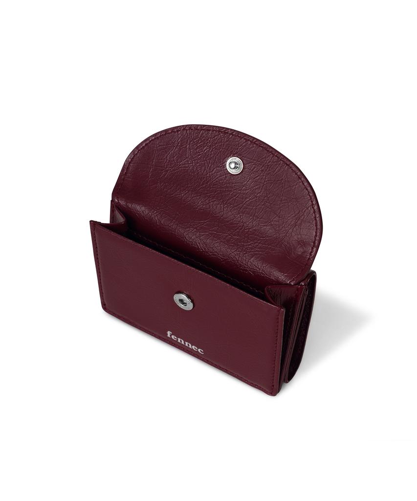 Fennec Crinkle Halfmoon Mini Wallet - Deep Cherry