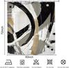 Abstract Black White Gold Curve Pattern Waterproof Shower Curtain 180X180Cm - Modern Luxury Bath Curtain For Living Room Decor