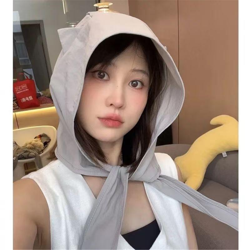 Stylish Devil Sun Hat Women Adjustable Strap Hat Cats Ear Shape Funny Hat for Beach and Travel