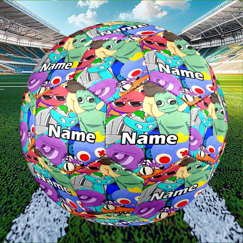 Custom Name Personalized Game Rainbow Friends Print Size 5 Soccer Ball Training & Match Football, for Team, Kicking, Gift for Football