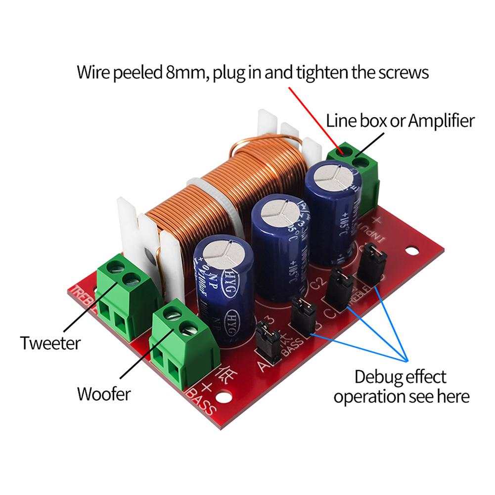 10-1PCS YLY-2088 400W 2 Way Crossover Filters Module HiFi Speaker Modification Upgrade Board Full Range Treble Bass Welding Free