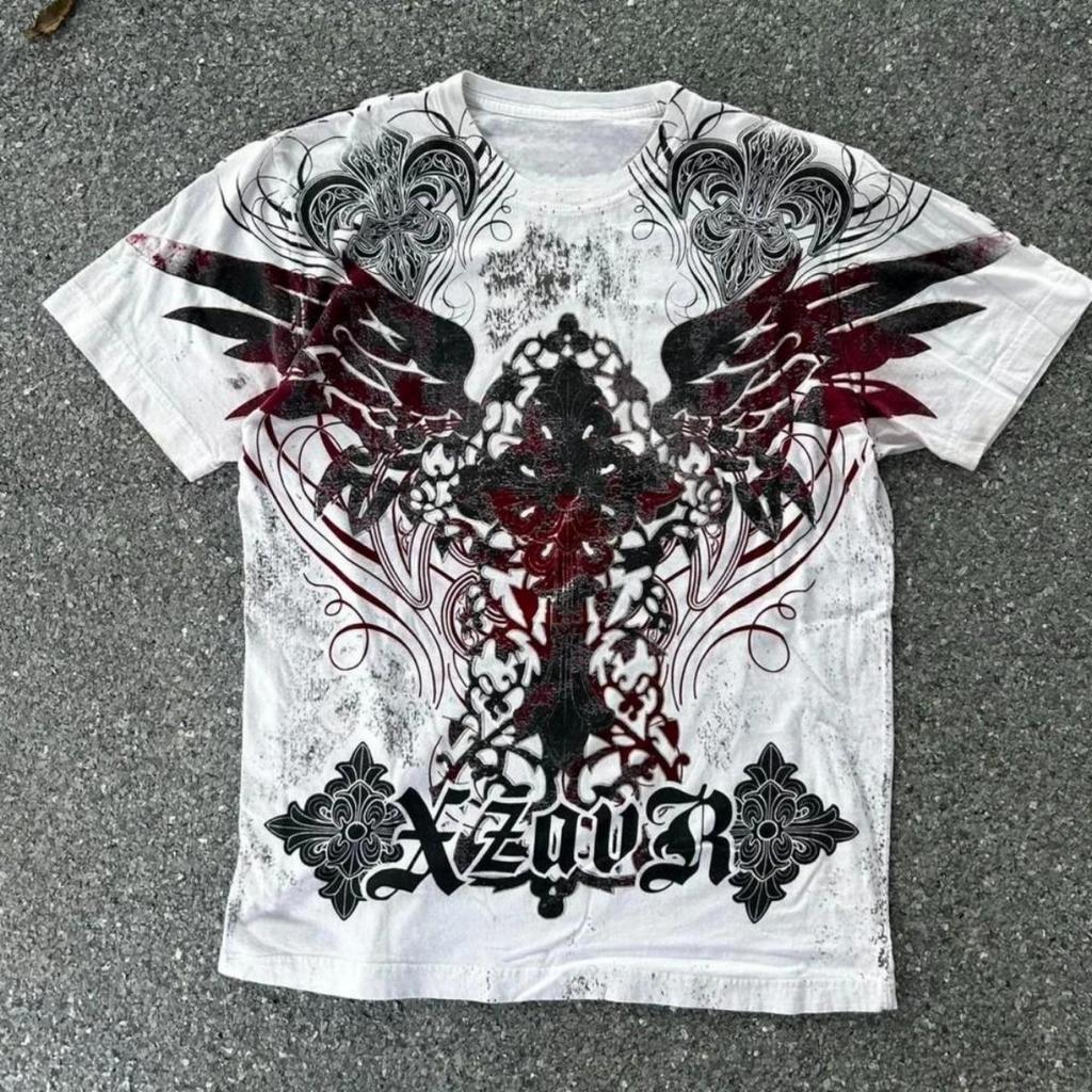 Sommer Herren Personalisiertes Totenkopf-Print Bequemes Rundhals-T-Shirt Outdoor Streetstyle Oberteil Lässige Damenbekleidung