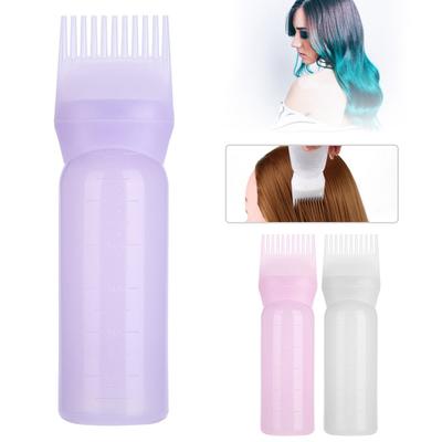 Barber Shampoo Bottle 120ml High-Density Plastic Hair Dye Applicator with Comb Scalp Massage Portable Salon Essential