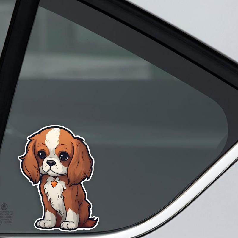 JT117#11.5x15cm Cute Cavalier King Collar Vinyl Car Sticker Decal Cute Puppy Dog Animal Decorative Car Stickers